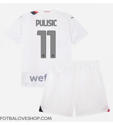 AC Milan Christian Pulisic #11 Dětské Venkovní Dres 2023-24 Krátký Rukáv (+ trenýrky)
